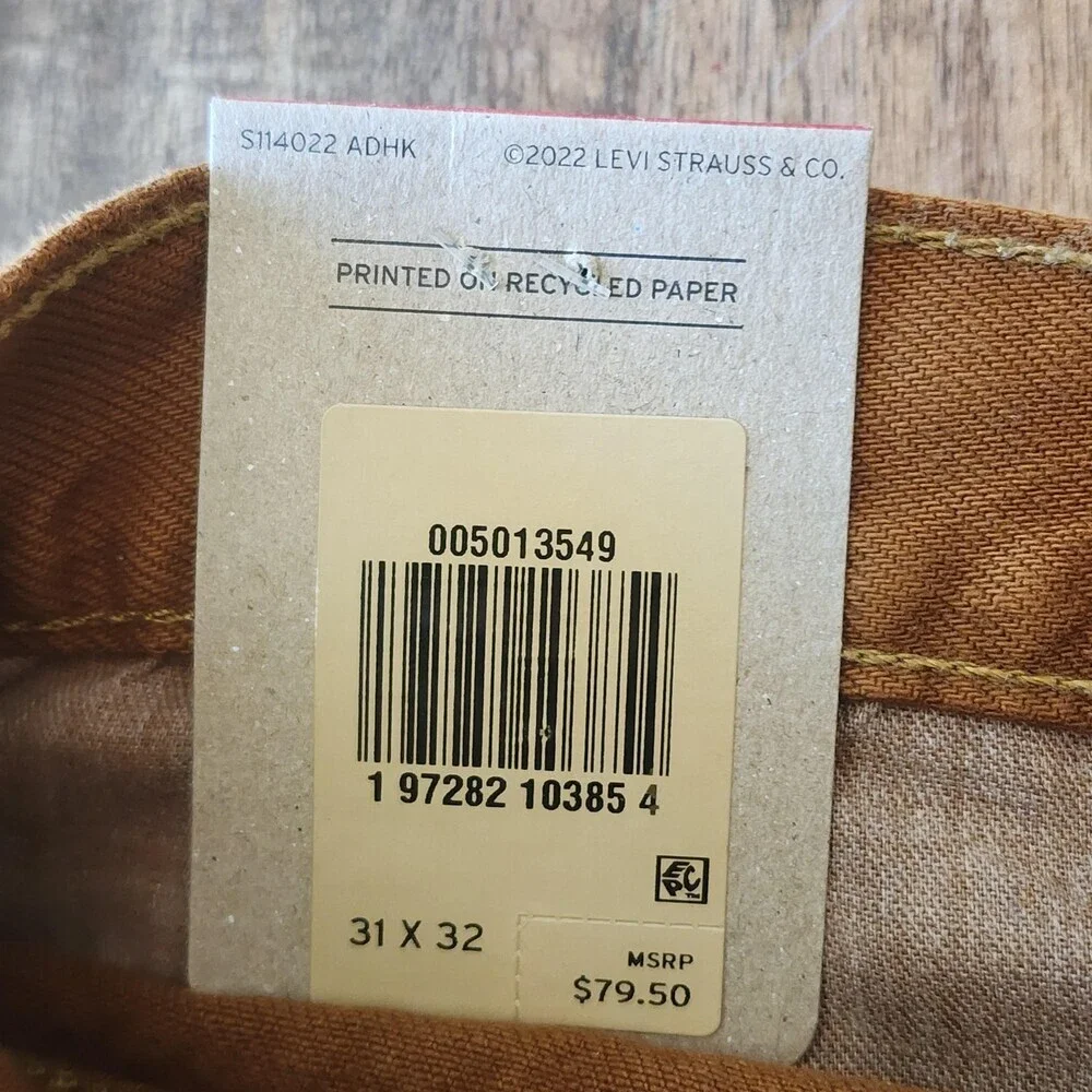 Levi's 501 Original Jeans Mens 31x32 Brown Straight Button Fly Cotton Denim